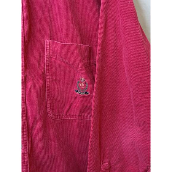 Ralph Lauren Polo Chaps Corduroy Button Up Red Shirt Long Sleeve Blaire Large - Picture 6 of 16